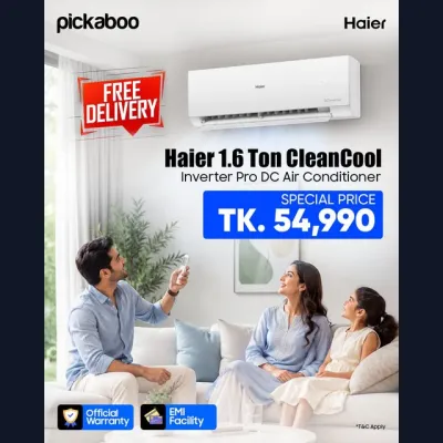 Bring home the Haier 1.6 Ton CleanCool Inverter Pro DC Inverter AC