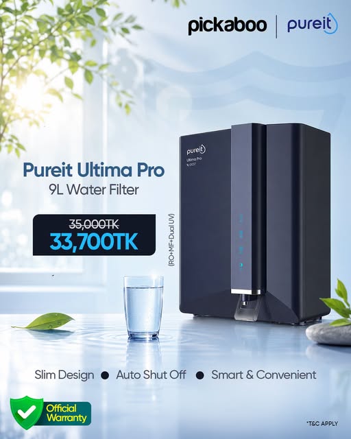 Designed for modern households, the Pureit Ultima Pro 9L Water Filter offers advanced RO, MF, and Dual UV purification