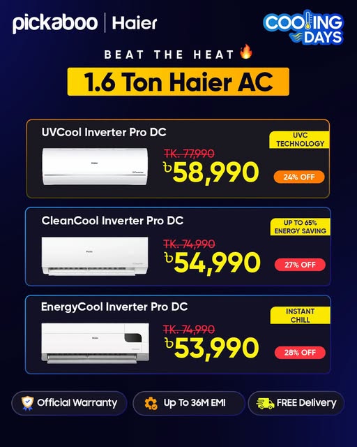 Beat the heat with Haier Air Conditioners at amazing offers—only at Pickaboo!