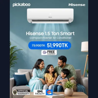 Stay cool and comfortable with the Hisense 1.5 Ton Smart Compact Inverter AC