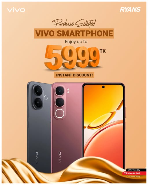 Get Up to Tk 5,999 Instant Discount on Selected vivo Smartphones