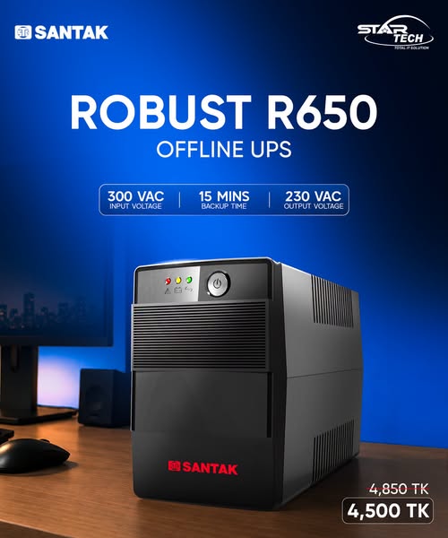 SANTAK Robust R650 650VA Offline UPS