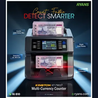 Kington KT-7901T Money Counting Machine – Fast, reliable cash counting with fake note detection.