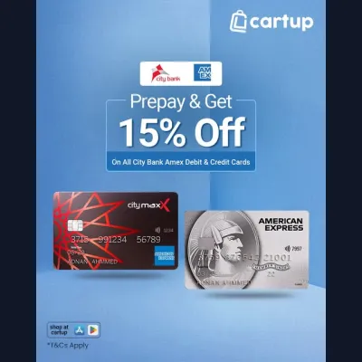 Enjoy 15% savings with your City AMEX Debit or Credit Card.