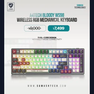 ডেডিকেটেড গেমারদের জন্য A4Tech Bloody WS98 Wireless RGB Mechanical Keyboard!