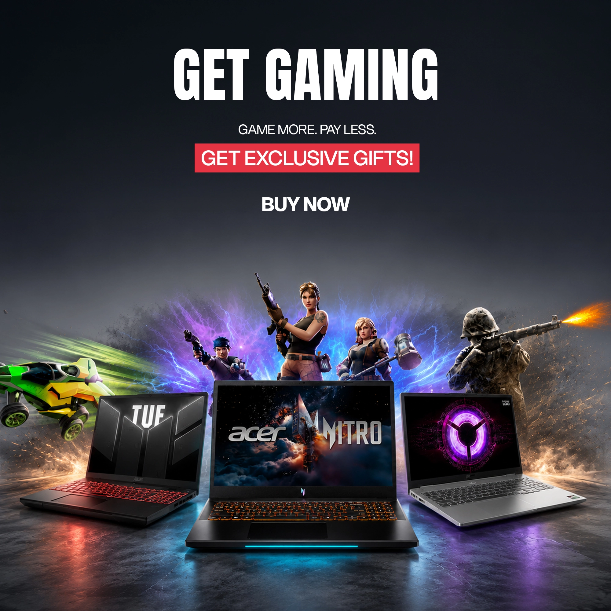 Gear up with incredible deals on selected Lenovo, HP, ASUS, and Acer gaming laptops.