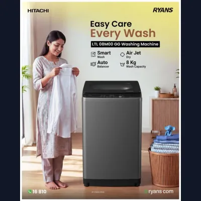 Hitachi LTL 08M00 GG 8 Kg Top Loading Washing Machine – practical automatic washing.