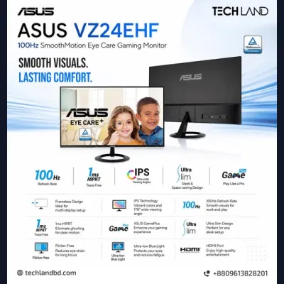 ASUS VZ24EHF — Smooth Visuals. Lasting Comfort.