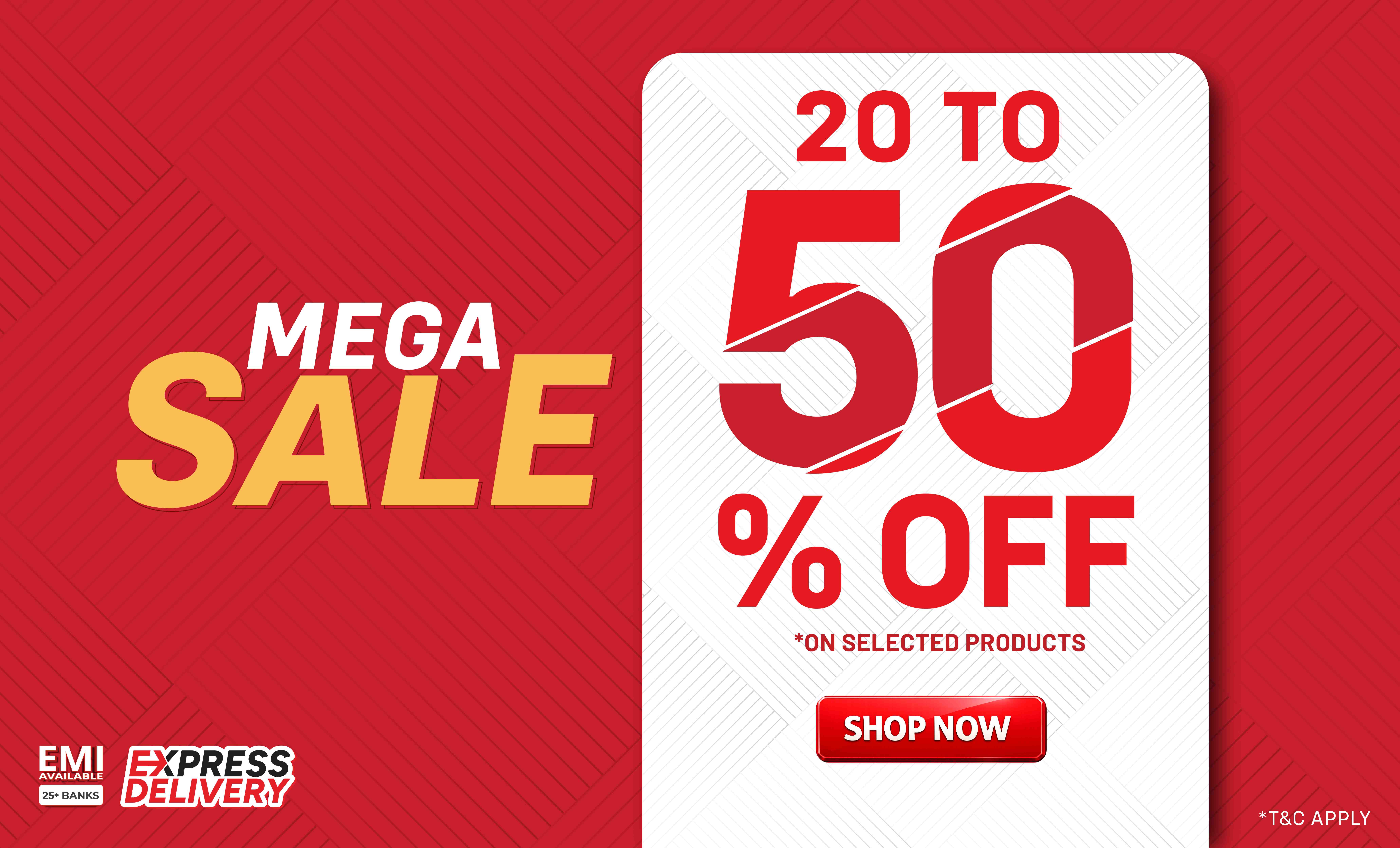 Mega Sale! Up to 50% off