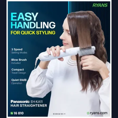 Panasonic EH-KA11 White Hair Straightener – compact styling with easy handling.