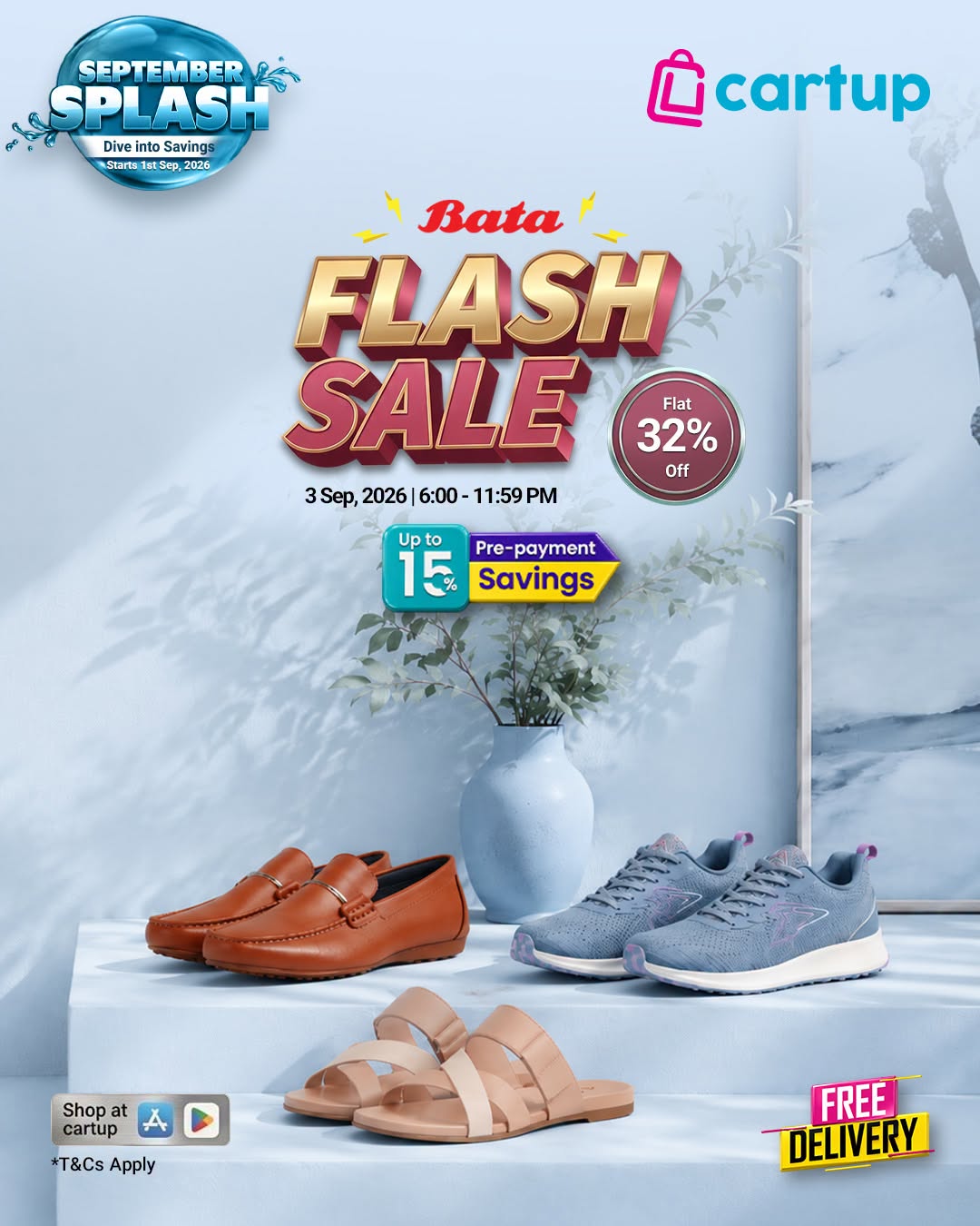 Bata Flat 32% OFF + 15% Discount Voucher