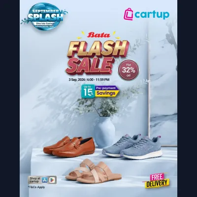 Bata Flat 32% OFF + 15% Discount Voucher