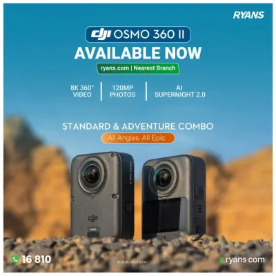 DJI Osmo 360 II – Standard & Adventure Combo are now available.