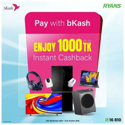 Pay with bKash & Enjoy Instant Cashback!
