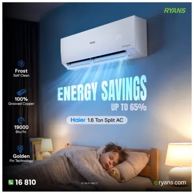 Haier 1.6 Ton CleanCool Inverter Pro Split AC — efficient cooling with smart comfort.
