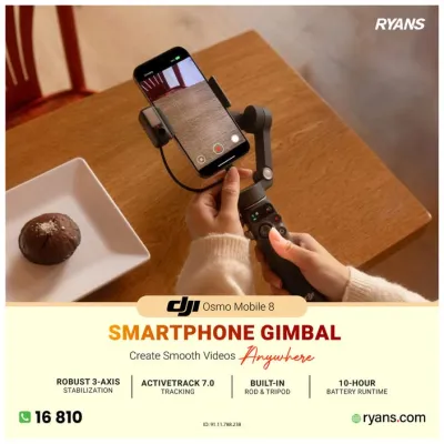 DJI Osmo Mobile 8 – 3-axis smartphone gimbal for smooth, steady mobile content creation.