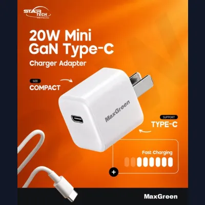 MaxGreen 20W Mini GaN Type-C Charger Adapter