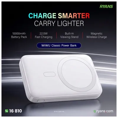 WiWU Classic Stand – 10000mAh magnetic power bank with a handy built-in stand.