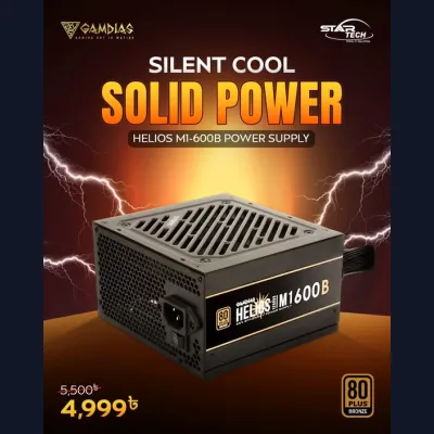 Gamdias HELIOS M1-600B 600W 80 Plus Bronze Power Supply