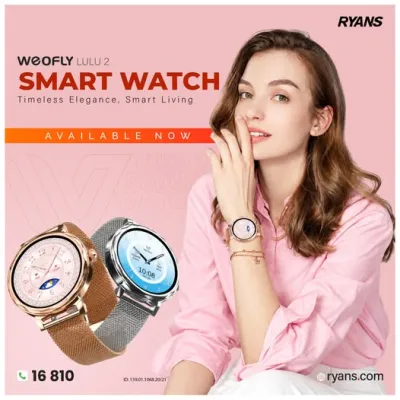 WEOFLY Lulu 2 AMOLED Smart Watch – Elegant everyday style in Gold and Silver.