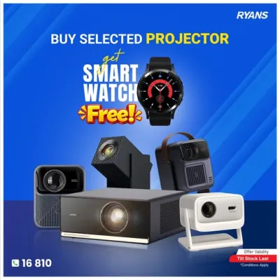 Buy Selected Projector & Get Smart Watch FREE