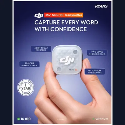 DJI Mic Mini 2S Transmitter – Wireless microphone designed for clear and reliable voice recording.