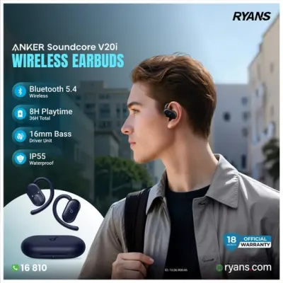 Anker Soundcore V20i – Open-ear Bluetooth earbuds designed for comfort and everyday listening.