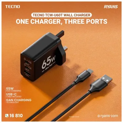 TECNO Charging Accessories – Fast chargers and durable cables for everyday devices.