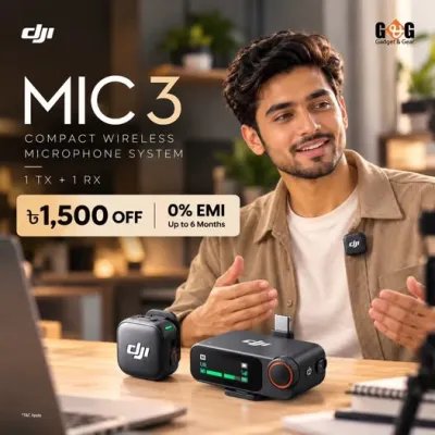 Save Tk. 1,500 or enjoy 0% EMI for up to 6 months on DJI Mic 3