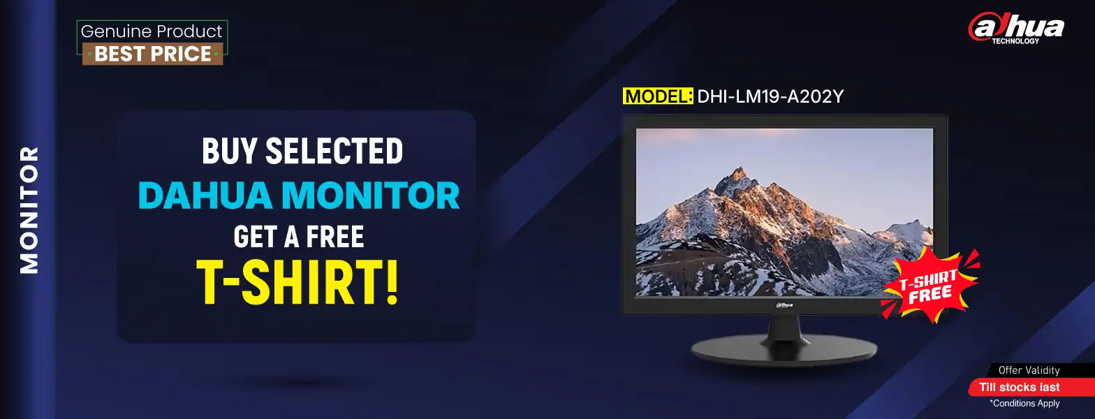 Buy Dahua DHI-LM19-A202Y Monitor, Get a Free T-Shirt