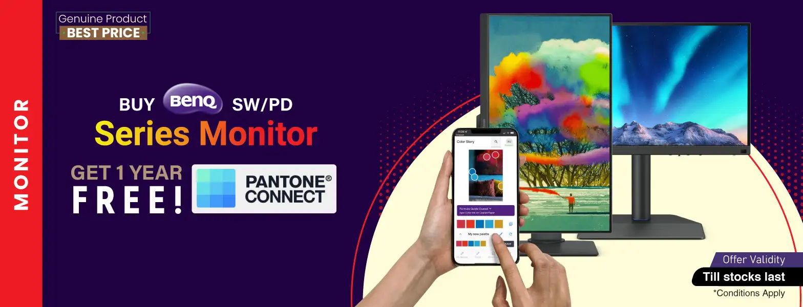 Buy BenQ SW/PD Series Monitor Get One year of Pantone Connect Premium FREE
