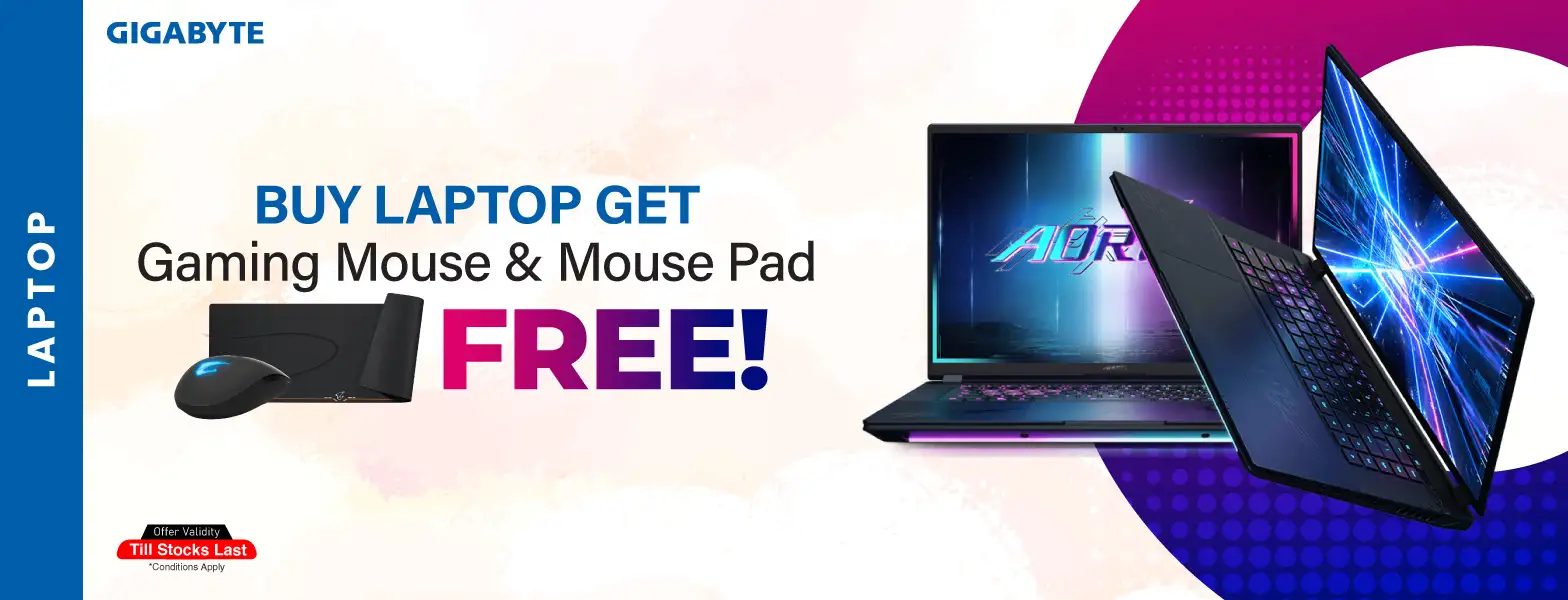Buy Gigabyte Laptop, Get Free Mouse & Pad!