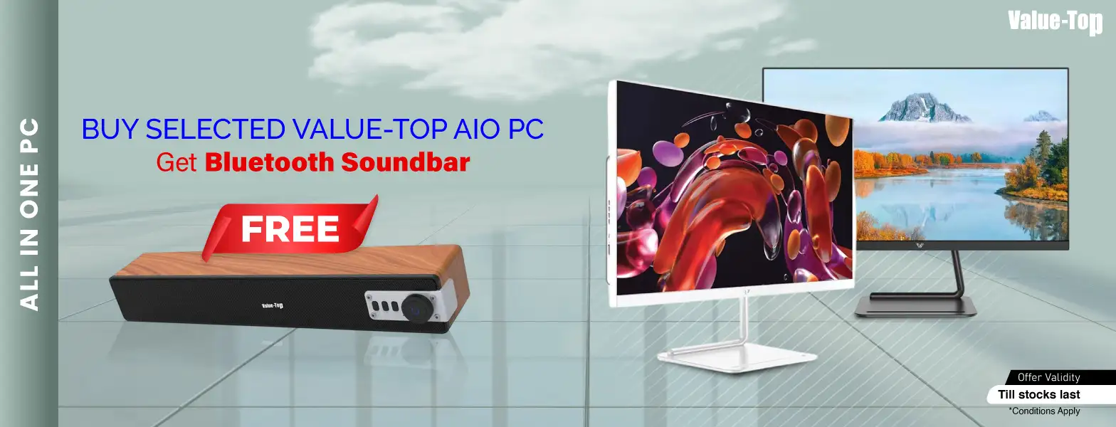 Exclusive Offer! Get Buy Selected Value Top AIO PC Get Bluetooth Soundbar Free at Ryans Computers
