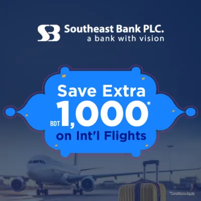 Eid offer on Int'l flight with Southeast Bank PLC credit cards - sharetrip