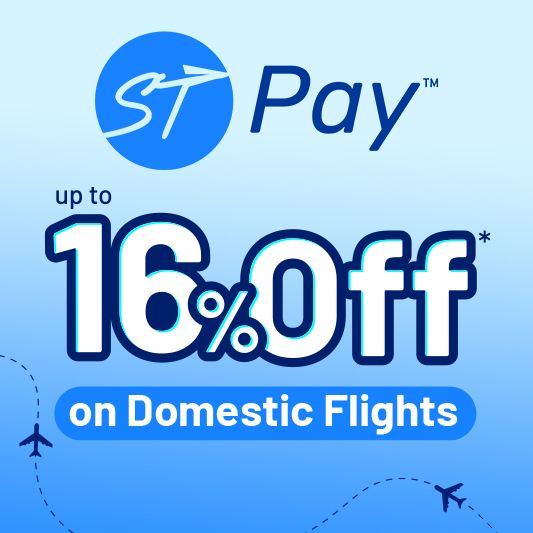 Up to 16% discount on domestic flight tickets with ST Pay - sharetrip