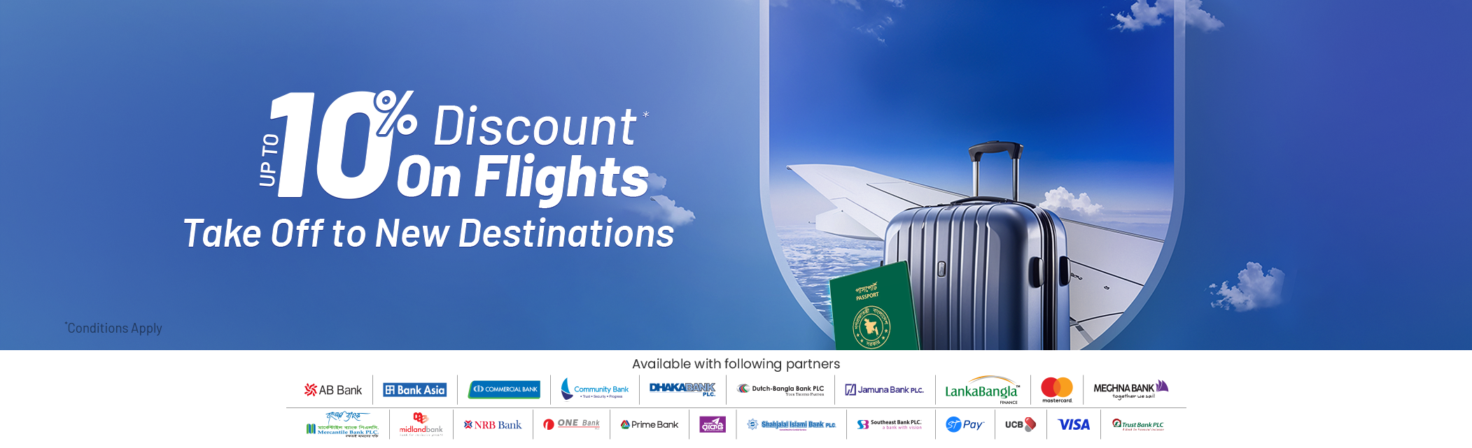 Save up to 10% on flight bookings