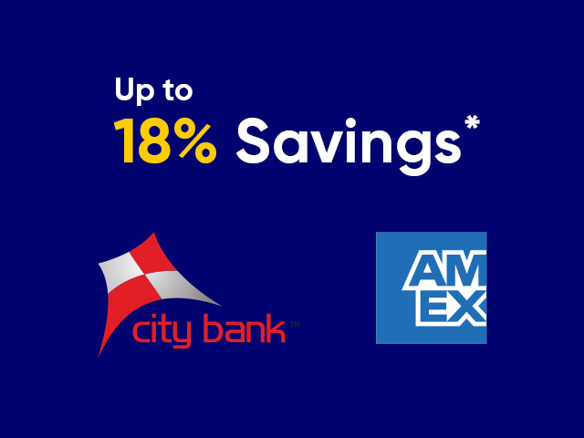 Up to 18% Discount on Int’l Flight Bookings